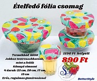 🔴  Ételfedő fólia csomag🔴  🤔Retró ételfedő, én még emlékszem amikor előszőr lehetett kapni és milyen nagy talalmány volt ez akkor. ☑Most sincs kisebb értéke  a konyhákban mint akkor. ☑Hatékony a fedő nélküli edényeknél. ☑Erős gumiszalaggal lettek ellátva, így különböző edényekre illeszthetők. 15, 17, 20, és 25 cm 😀 4 db/csomag Kód 6098