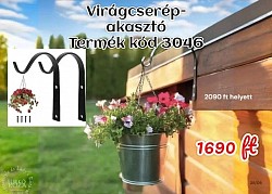 Újdonság júniusban 🥰  Virágcserép-akasztó Termék kód: 3046 2090Ft helyett 1️⃣6️⃣9️⃣0️⃣Ft  💐 Elegáns kialakítás: a stílusos kialakítás illik a lakás belsejébe és kültérre is  💐 Tartós szerkezet: fémből készült, Korrózióálló réteggel bevonva, ellenáll az időjárási viszonyoknak  💐 17x19x1 cm